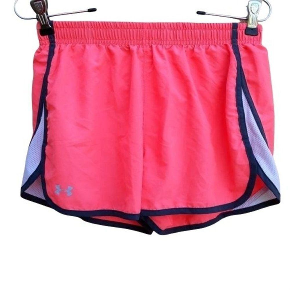 Under Armour Shorts Retro 80's Neon‎ Pink Coupe Semi Ajustee Heatgear Liner Sz S